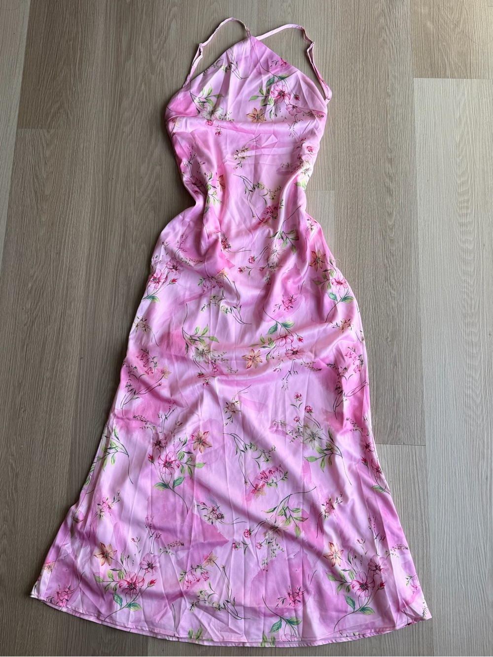 Peppermayo Pascal Pink Floral Halter Maxi Dress Size S